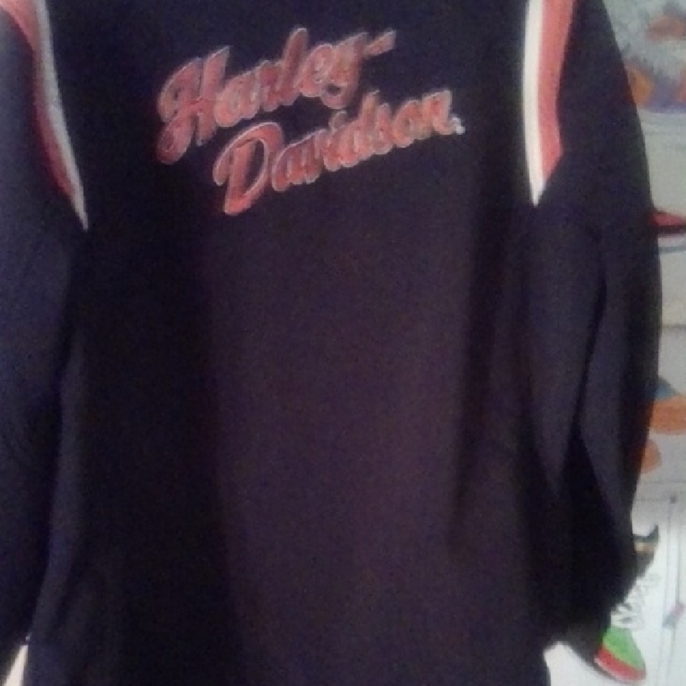 Harley Davidson Black Jacket with Red and White Details